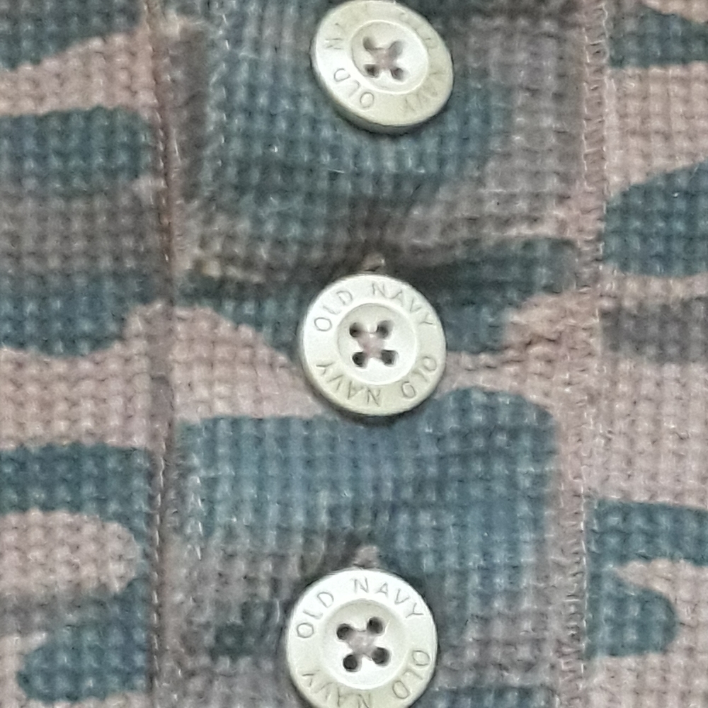 Retro Old Navy Camo Thermal Long Sleeve Henley Shirt - Men's Large Camo Shirt - Picture 6 of 12